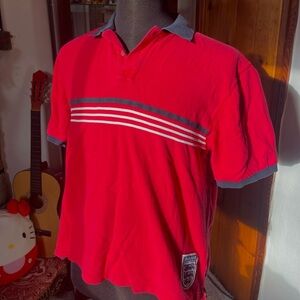 Vintage Red England Polo Shirt Size M
